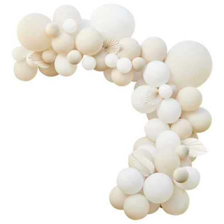 Ginger Ray® Arche de ballons Nude & White avec Eventail en papier