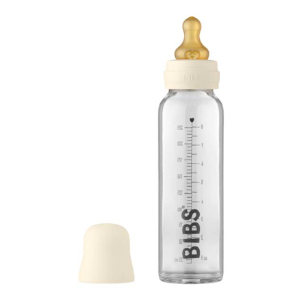 Photo de Bibs® Biberon en verre et son kit complet  225ml Ivory