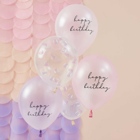 Photo de Ginger Ray® Paquet de ballons confettis Pearlised Pink & Shell 