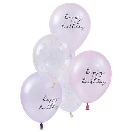 Ginger Ray® Paquet de ballons confettis Pearlised Pink & Shell 