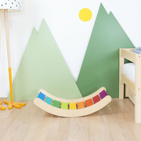 Photo de Benlemi® Balance d'équilibre pour bébé Montessori ROKIT Rainbow