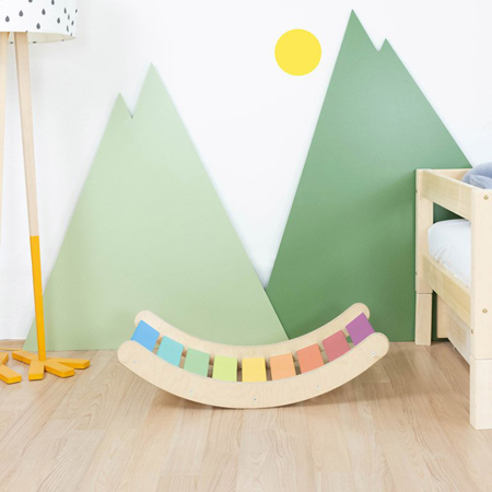 Photo de Benlemi® Balance d'équilibre pour bébé Montessori ROKIT Pastel Rainbow