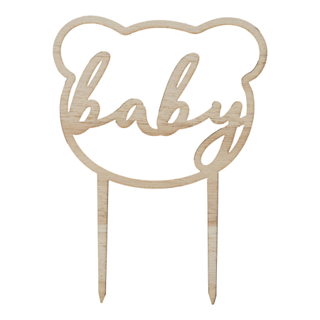 Ginger Ray® Garniture de gâteau Teddy Bear Baby Shower en bois