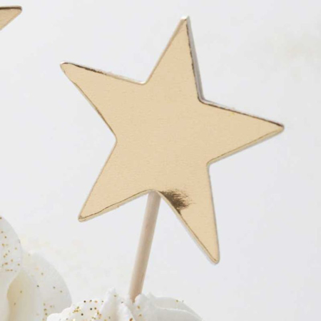 Ginger Ray® Décorations de gâteau Gold Stars (10 pièces)