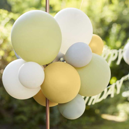 Ginger Ray® Guirlande de ballons Happy Birthday  Green, Grey, Sand & Gold Chrome 