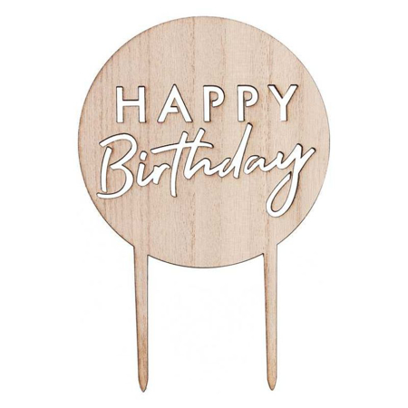 Photo de Ginger Ray® Décoration de gâteau Happy Birthday en bois