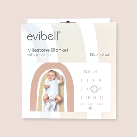 Evibell® Couverture Etape de bébé Milestone Blush