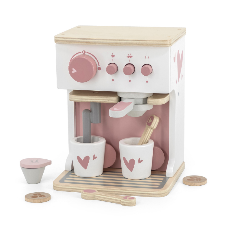 Photo de Label Label® Machine à café en bois Espresso Pink