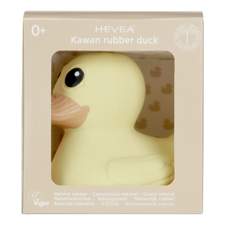 Hevea® Canard en caoutchouc Kawan - 1 jouet 3 fonctions Jaune