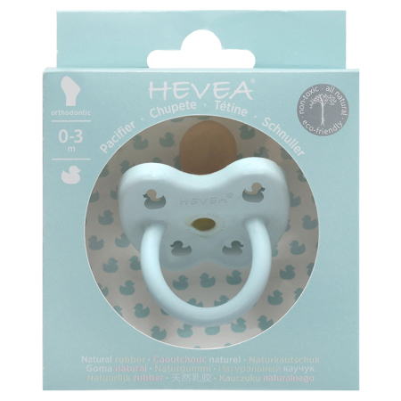 Photo de Hevea® Tétine orthodontique en caoutchouc Colourful (0-3m) Baby Blue