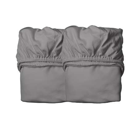 Photo de Leander® Drap housse pour lit de bébé Cool Grey 120x60 (2 pièces)