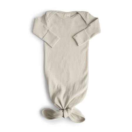 Photo de Mushie® Body de bébé côtelé à nouer Ivory (0-3M)