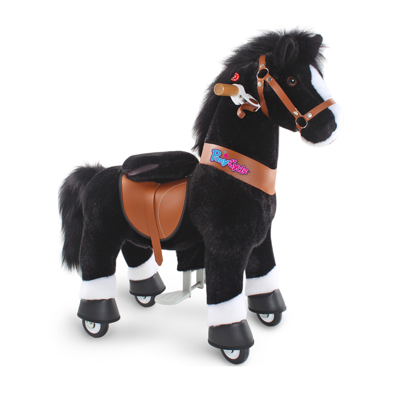 Photo de PonyCycle® Cheval sur roues Black avec sabot Blanc (3-5A)