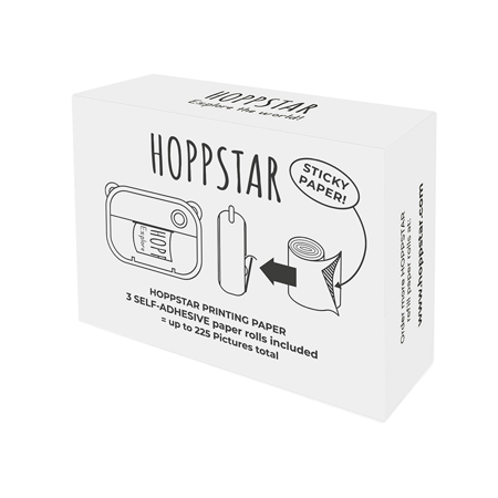 Hoppstar® Rouleaux de remplacement de papier d'impression thermique autocollant