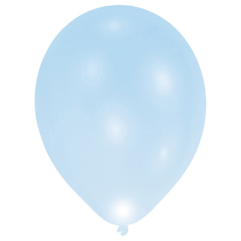 Photo de Amscan® 5 Ballons en latex avec LED 27,5 cm Blue