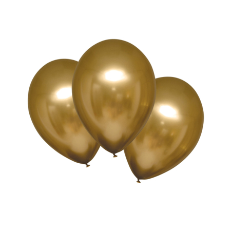 Photo de Amscan® 6 ballons en latex Satin Luxe 27,5 cm Gold Sateen