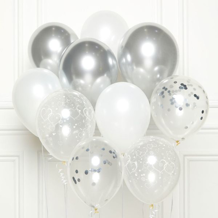Photo de Amscan® 10 ballons en latex 27,5 cm Silver
