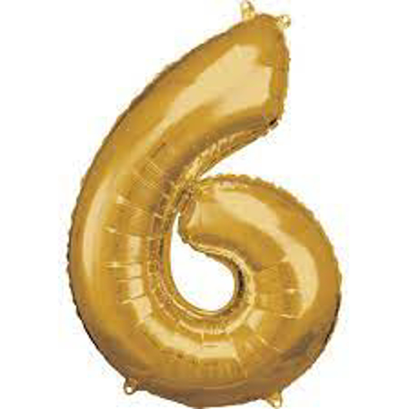 Photo de Amscan® Ballon Numéro 6 (86 cm) Gold