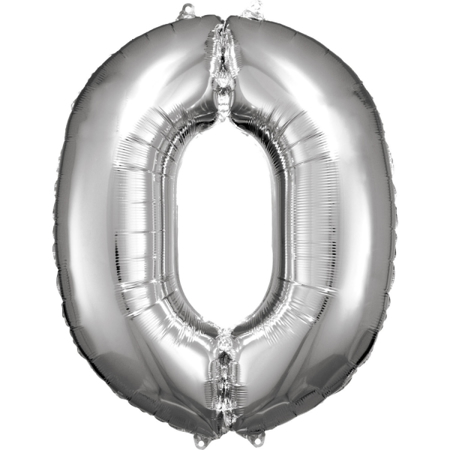 Photo de Amscan® Ballon Numéro 0 (83 cm) Silver