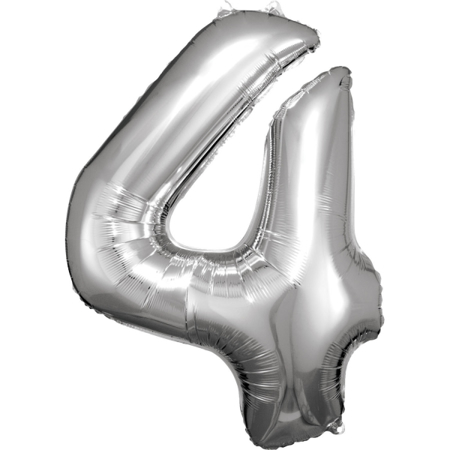 Amscan® Ballon Numéro 4 (86 cm) Silver