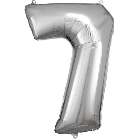 Amscan® Ballon Numéro 7 (86 cm) Silver