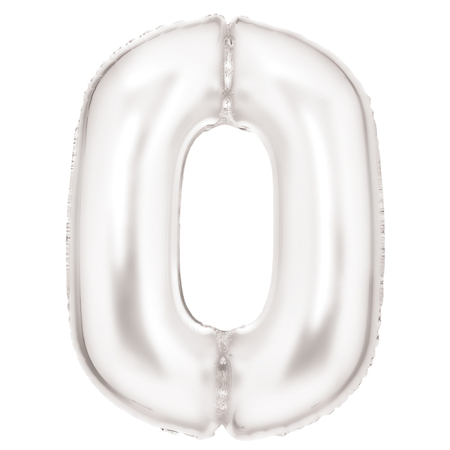 Photo de Amscan® Ballon Numéro 0 (86 cm) Silk Lustre White