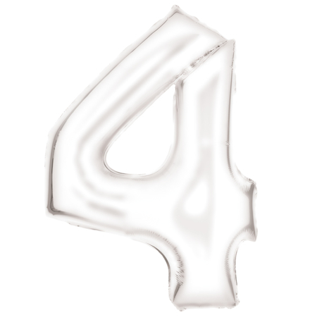 Amscan® Ballon Numéro 4 (86 cm) Silk Lustre White