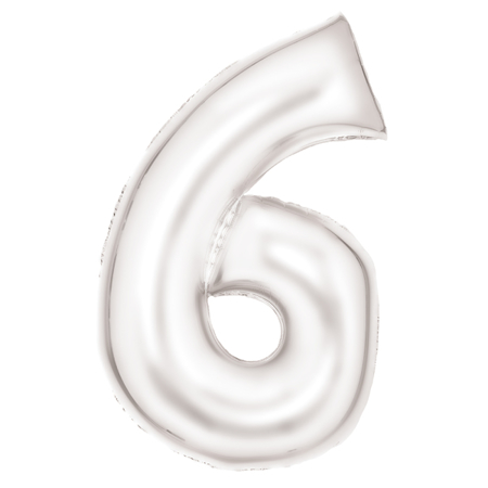 Amscan® Ballon Numéro 6 (86 cm) Silk Lustre White