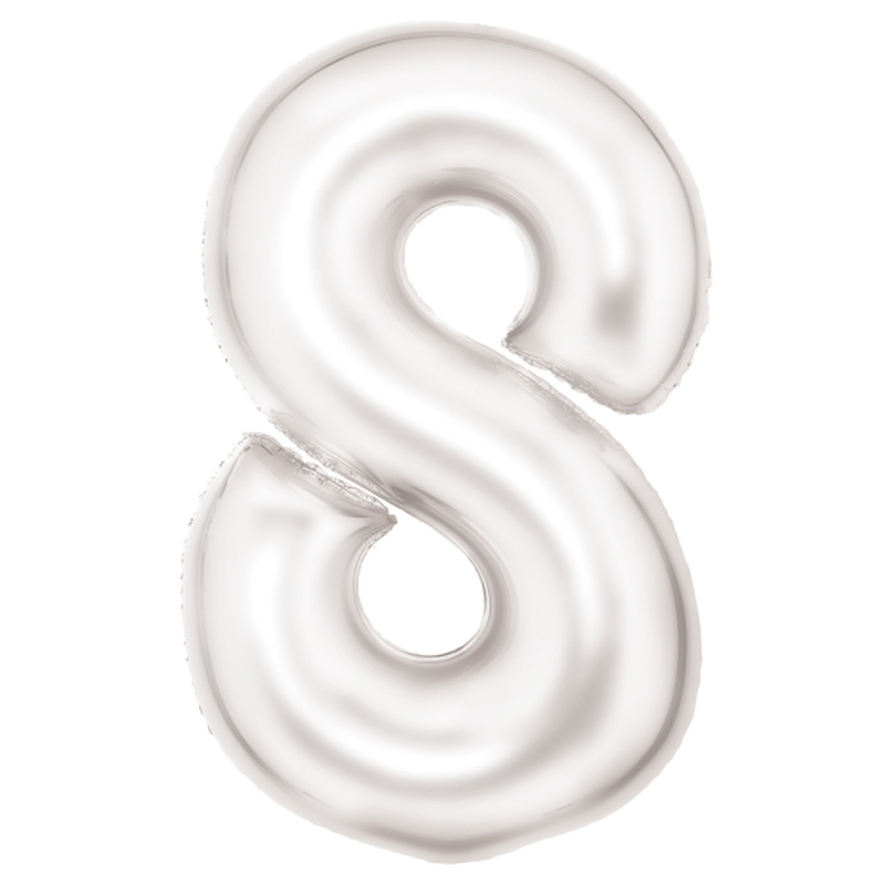 Photo de Amscan® Ballon Numéro 8 (86 cm) Silk Lustre White