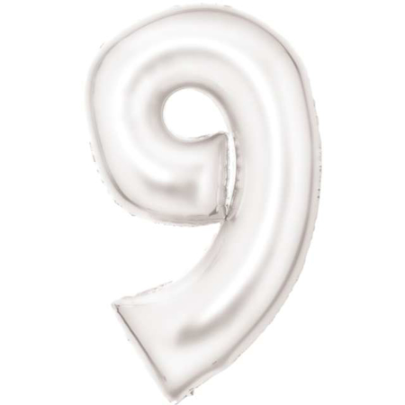 Photo de Amscan® Ballon Numéro 9 (86 cm) Silk Lustre White
