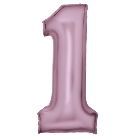 Photo de Amscan® Ballon Numéro 1 (86 cm) Soie Lustre Pastel Pink