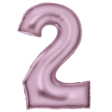 Photo de Amscan® Ballon Numéro 2 (86 cm) Soie Lustre Pastel Pink