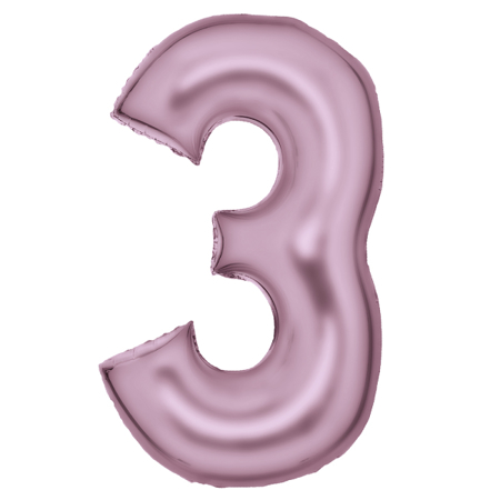 Amscan® Ballon Numéro 3 (86 cm) Soie Lustre Pastel Pink
