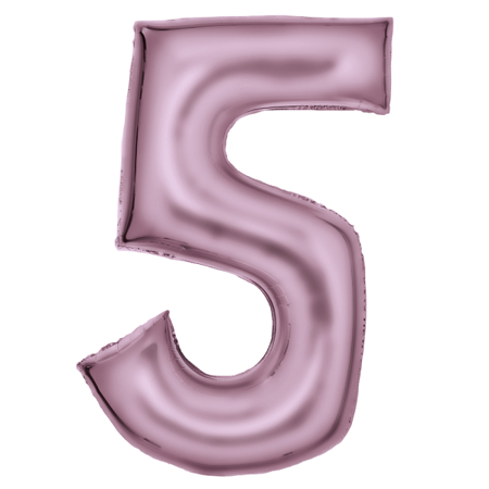 Photo de Amscan® Ballon Numéro 5 (86 cm) Soie Lustre Pastel Pink