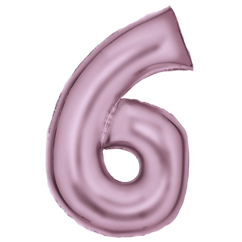 Photo de Amscan® Ballon Numéro 6 (86 cm) Soie Lustre Pastel Pink