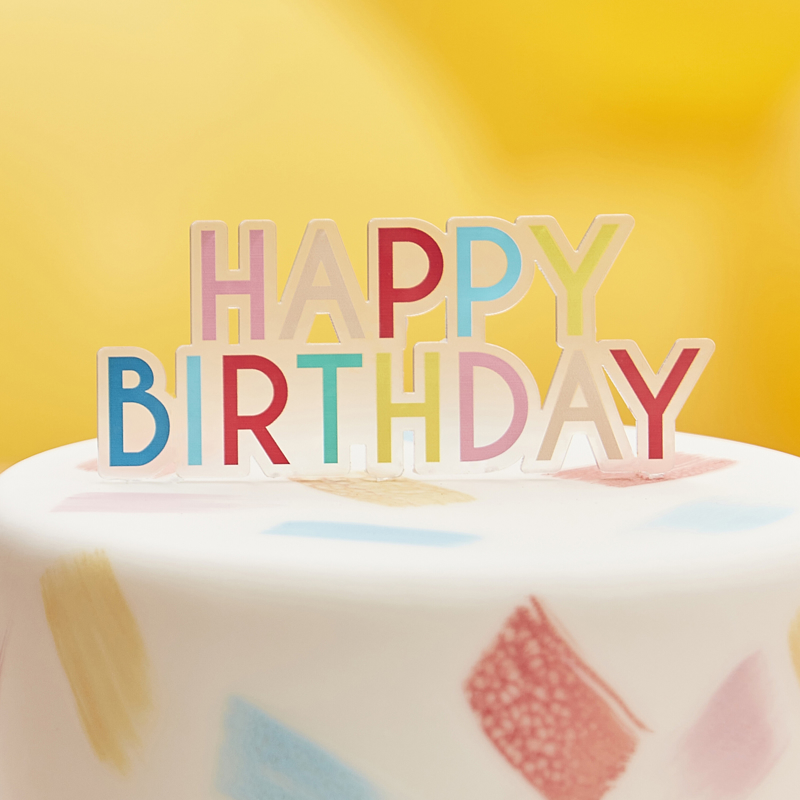 Photo de Ginger Ray® Décoration de gâteaux Happy Birthday Rainbow