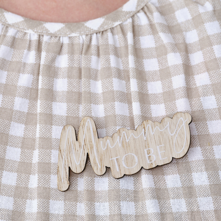 Photo de Ginger Ray® Badge/Pin's en bois  Mummy to be