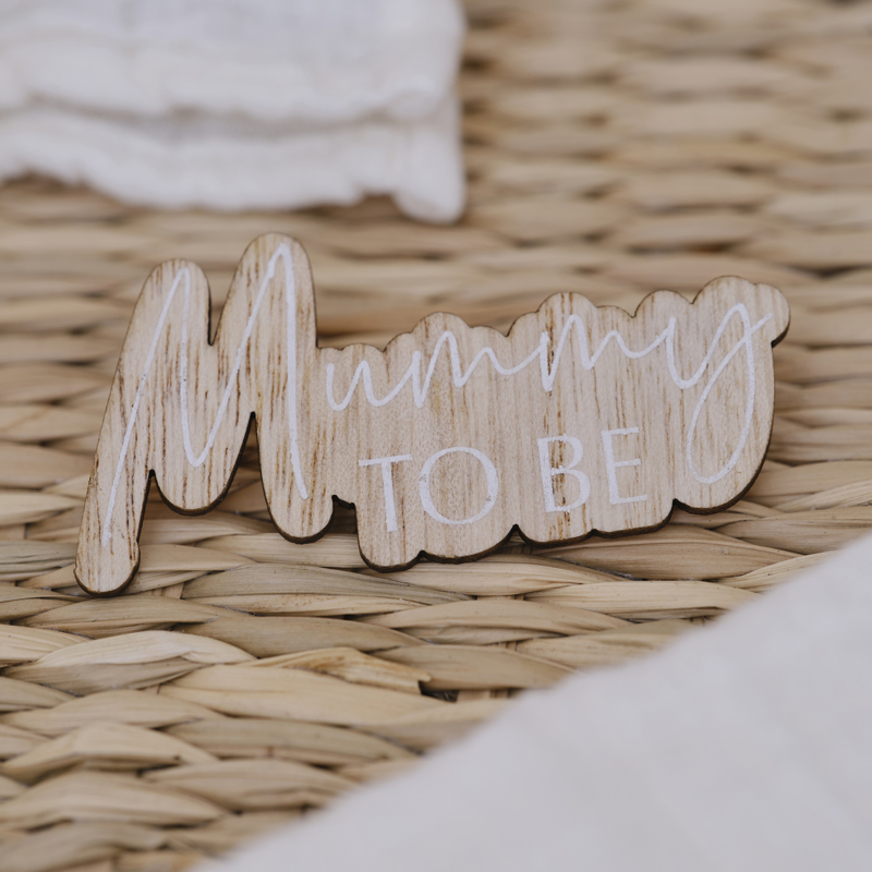 Photo de Ginger Ray® Badge/Pin's en bois  Mummy to be