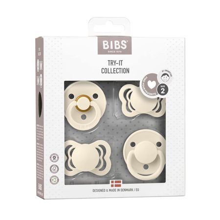 Bibs® Set de tétines Collection Try-It Ivory 6+