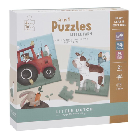 Little Dutch® Puzzle Little Farm 4en1