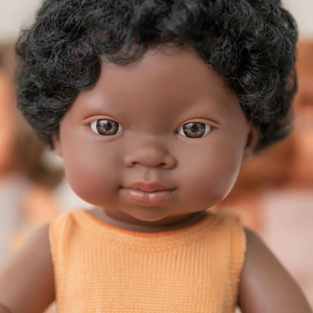 Photo de Miniland® Poupée - garçon afro-américain 38cm Colourful