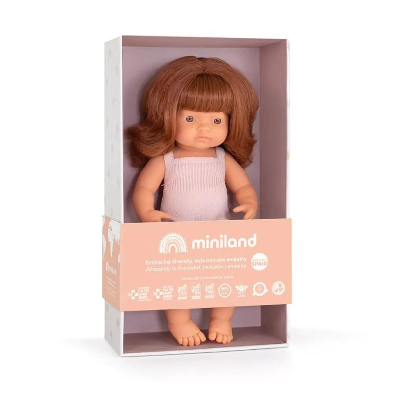 Photo de Miniland® Poupée Redhead Girl 38cm Colourful