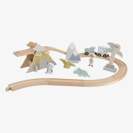 Tryco® Set d'extension Train en bois Dinosaures
