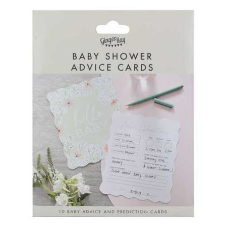Photo de Ginger Ray® Cartes de conseils Floral pour Baby Shower 10 pièces