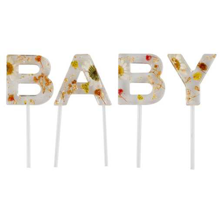 Photo de Ginger Ray® Décorations pour cupcakes BABY Pressed Flower
