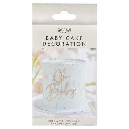 Ginger Ray® Décoration pour gâteau Oh Baby Gold Metal