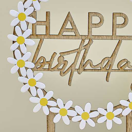 Photo de Ginger Ray® Décoration de gâteau Daisy Happy Birthday