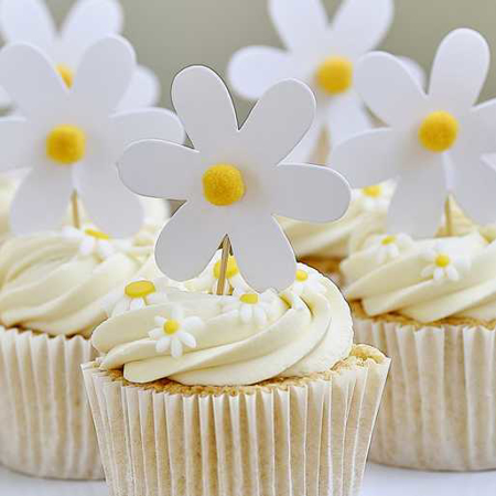 Photo de Ginger Ray® Décorations pour cupcakes Daisy 12 pièces