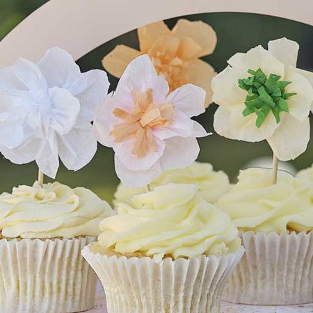 Photo de Ginger Ray® Décorations pour cupcakes Paper Flower 12 pièces
