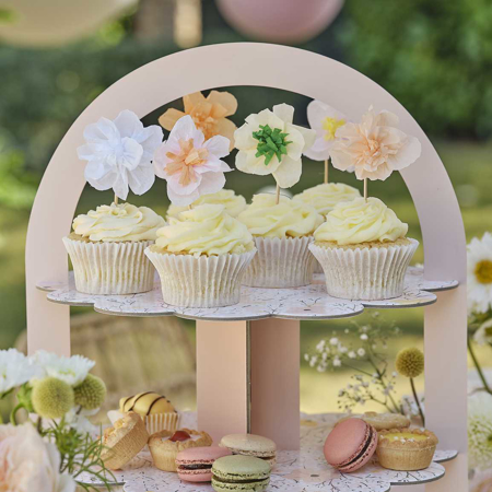 Photo de Ginger Ray® Décorations pour cupcakes Paper Flower 12 pièces